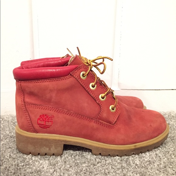 Custom Red Timberlands Women’s size 7.5 - Picture 5 of 8